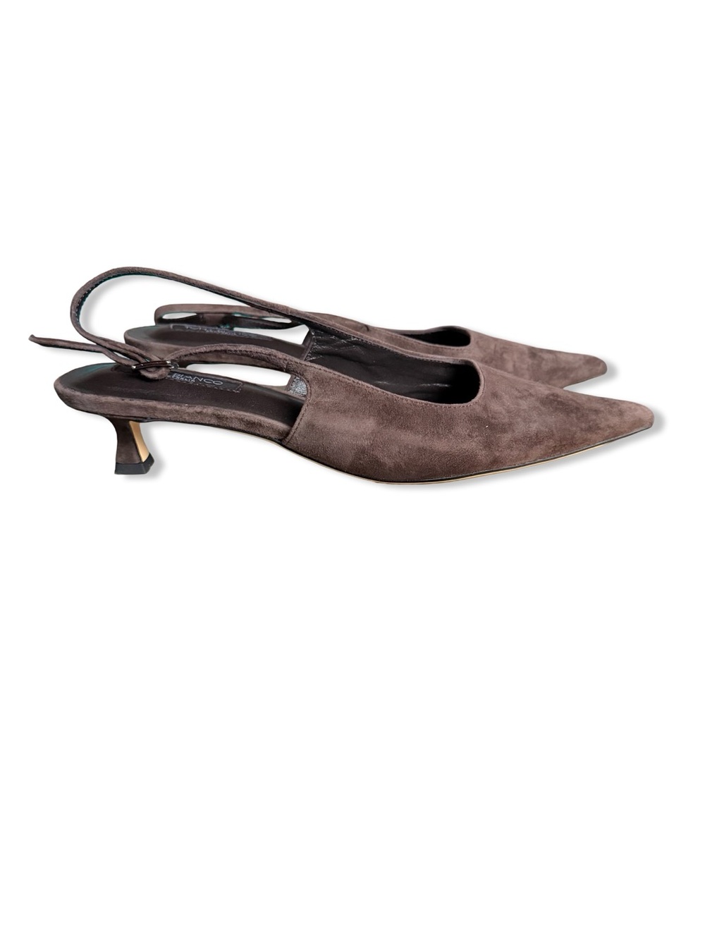 Tony Bianco Crush Slingbacks Pumps Espresso Suede Brown Shoes Revolve 7.5 - Picture 10 of 11